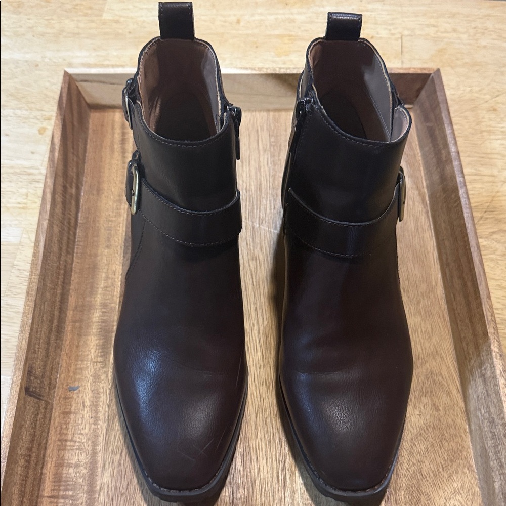 Blondo Chocolate Leather Ankle Booties